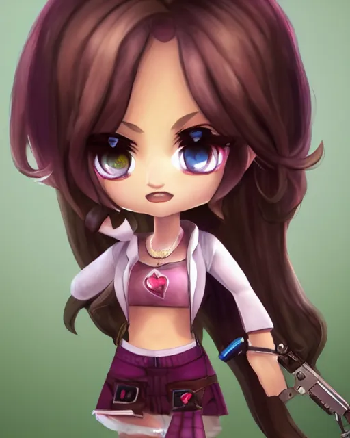 Image similar to katelynn mini cute style, highly detailed, rendered, ray - tracing, cgi animated, 3 d demo reel avatar, style of maple story, maple story gun girl, katelynn from league of legends chibi, perfect eyes, realistic eyes