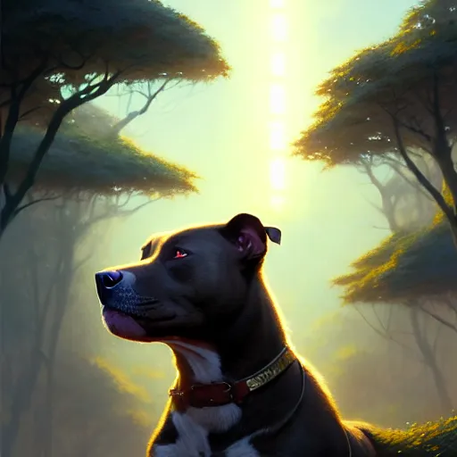 Prompt: highly detailed portrait of saquon barkley as a pitbull, unreal engine, fantasy art by greg rutkowski, loish, rhads, ferdinand knab, makoto shinkai and lois van baarle, ilya kuvshinov, rossdraws, tom bagshaw, global illumination, radiant light, detailed and intricate environment h 6 0 4