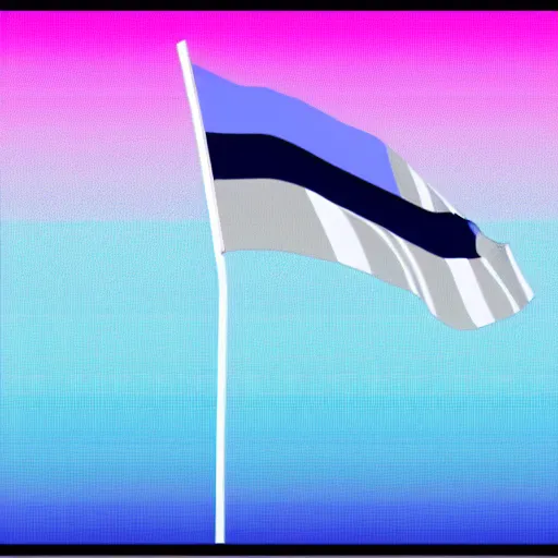 Prompt: flag of finland, retrowave