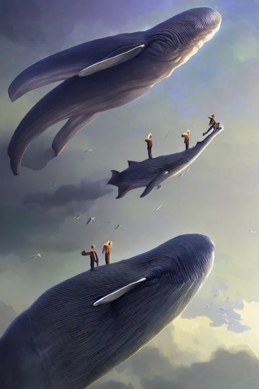 Prompt: realistic render portrait ofgroup of flying blue whales towards the moon, hyperdetailed, sculpted in zbrush, artstation, concept art, smooth, sharp focus, illustration, chiaroscuro lighting, golden ratio, incredible art by artgerm and greg rutkowski and alphonse mucha and simon stalenhag