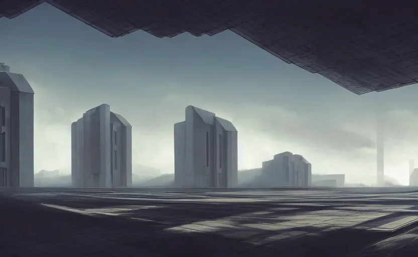 Prompt: exterior shot of utopian english brutalist chinese stronghold architecture with cinematic lighting by zaha hadid peter zumthor and renzo piano and, darek zabrocki and greg ruthkowski, simon stalenhag, cinematic, holy place, paradise, scifi, futurism, atmospheric, concept art, artstation, trending on artstation