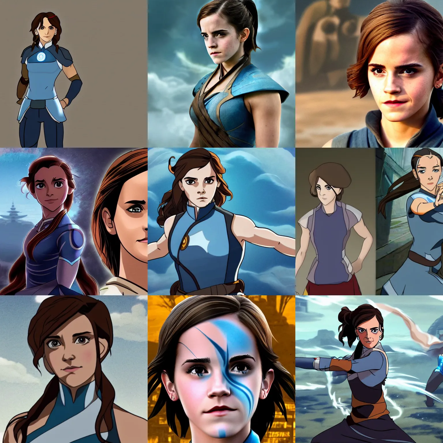 Prompt: Emma Watson as Avatar Korra