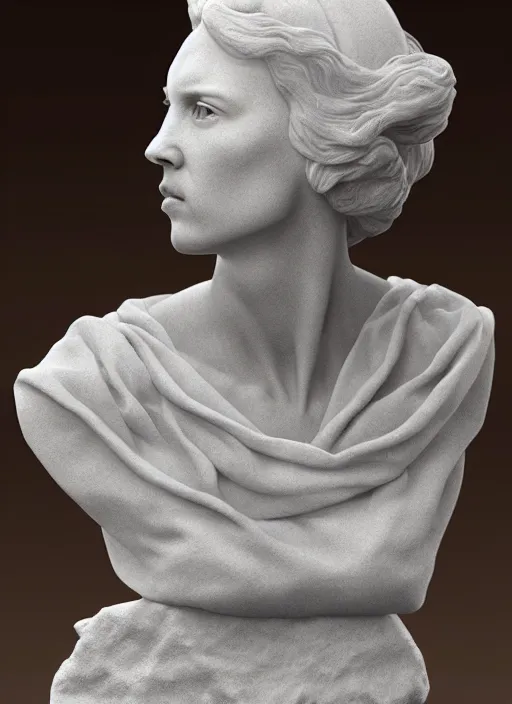 Image similar to 3D resin miniature sculpture by Jean-Baptiste Carpeaux and Antonio Corradini, woman, prefect symmetrical face, academic art, realistic, 8K, Introduction factory photo, Product Introduction Photo, Hyperrealism. Subsurface scattering, raytracing, Octane Render, Zbrush, simple background