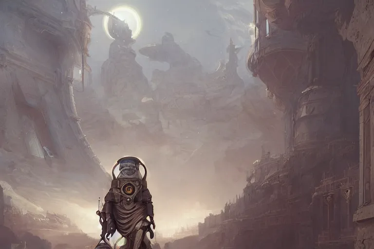 Image similar to white futuristic astronaut shopping at ancient renaissance florence vendor, rule of thirds, time travel scenery, nvidia, by wlop, peter mohrbacher, artgerm, jakub rebelka, visually stunning, beautiful, masterpiece