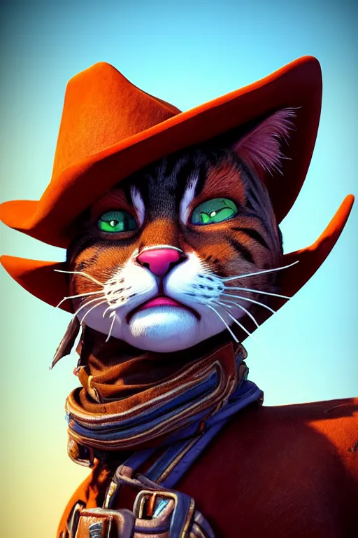 Prompt: cowboy cats, ultra hd, Painting By David Alabo, unreal 5, DAZ, hyperrealistic, octane render, cosplay, RPG portrait, dynamic lighting, intricate detail, summer vibrancy, cinematic