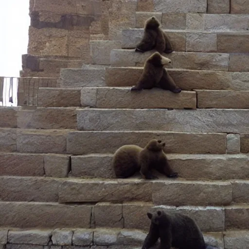 Image similar to a pyramid made of bears