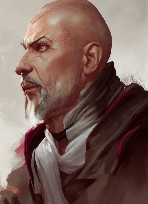 Prompt: realistic priest Enrico Pucci, elegant, digital painting, concept art, smooth, sharp focus, illustration, from StarCraft by Ruan Jia and Mandy Jurgens and Artgerm and William-Adolphe Bouguerea