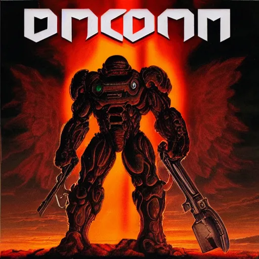 Prompt: Coverart for Doom External, Dvd drive music