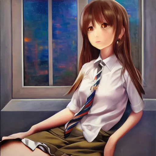 Image similar to malise kurisu, ilya, oil painting, cute, hdr, 4 k