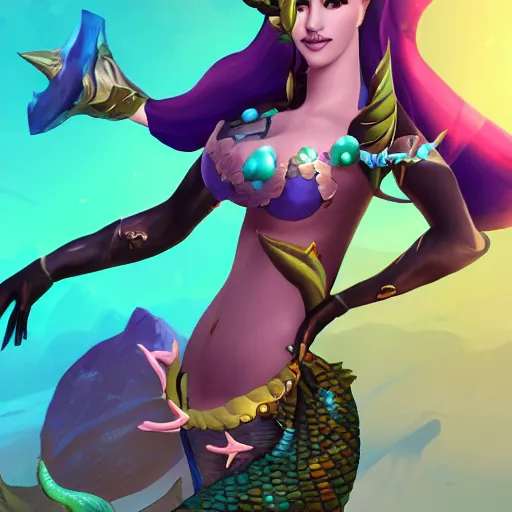 Image similar to mermaid overwatch hero concept character