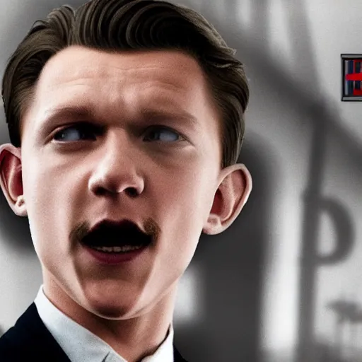 Image similar to tom holland as adolf hitler