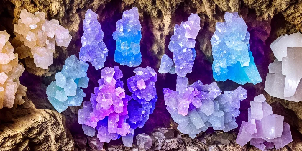 Image similar to mystical mysterious cave crystals