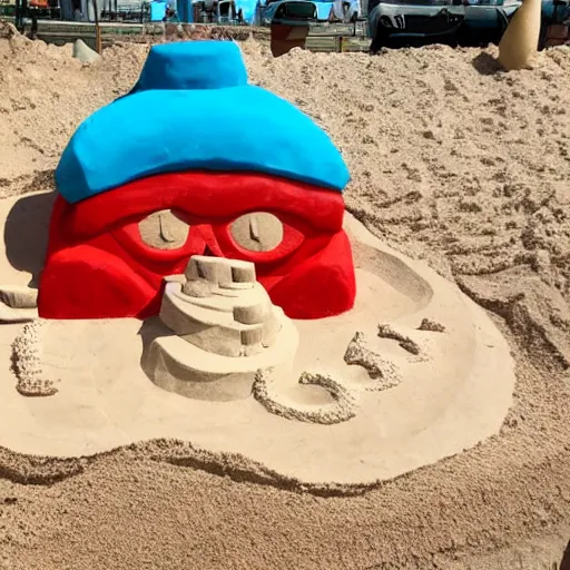 Image similar to pizza sand sculpture