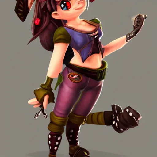 Image similar to shortstack video game character, impish, female, humanoid