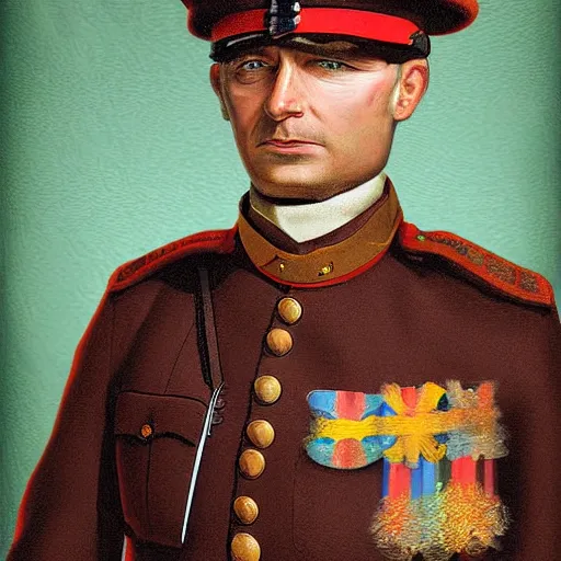 Prompt: a Portrait of German officer , digital art