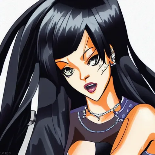 Prompt: rihanna as an anime villain