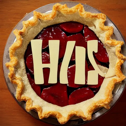 Prompt: words made of pie