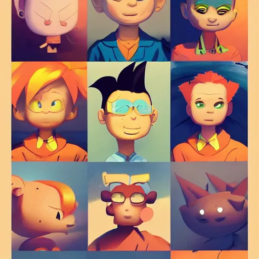 Image similar to face icon stylized minimalist rugrats, loftis, cory behance hd by jesper ejsing, by rhads, makoto shinkai and lois van baarle, ilya kuvshinov, rossdraws global illumination