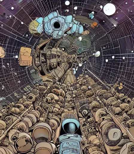 Image similar to Multiverse deep space settlement by Geoff Darrow