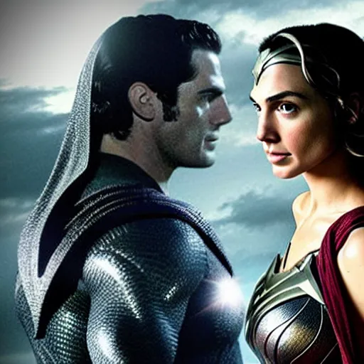 Prompt: an potrait of gal gadot play Man of Steel replacing Henry Cavill, ultra realistic, 4k