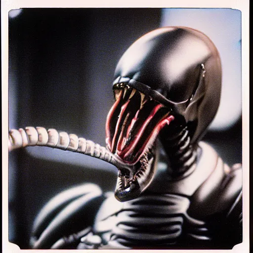 Image similar to polaroid image of xenomorph in a presidential debate