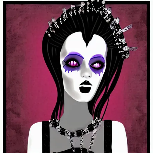 Image similar to goth punk princess, digital art