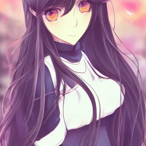 Prompt: beautiful pretty pure kawaii cute lovely innocent elegant hot nice sweet girly feminine long hair anime waifu sister girl