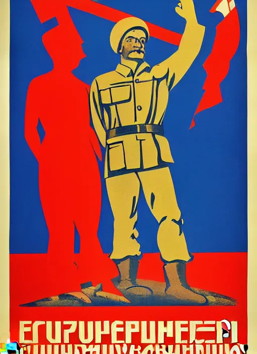 Image similar to soviet propaganda poster of the union of european soviets, socialist realism. by alexander zelensky, viktor deni, havrylo pustoviyt