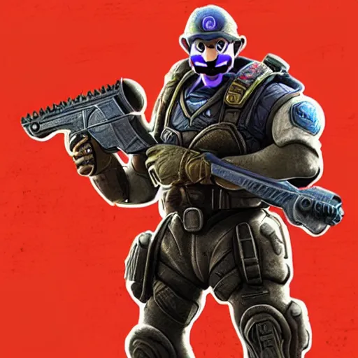 Image similar to Waluigi in Gears of War