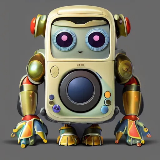 Image similar to two small chubby bots, hyperdetailed colourful, smooth panelling, intricate detail, holding, single eye, style of cute pokemon, rusty arms, antenna, floating, white studio, mechanical, cute toy, gameboy advanced, ambient light, in the style of pixar animation poster, pokedstudios,, blender, octane render, 8 k,