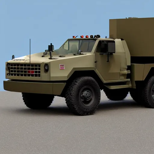 Image similar to himars truck, concept art, 3 d, unreal engine