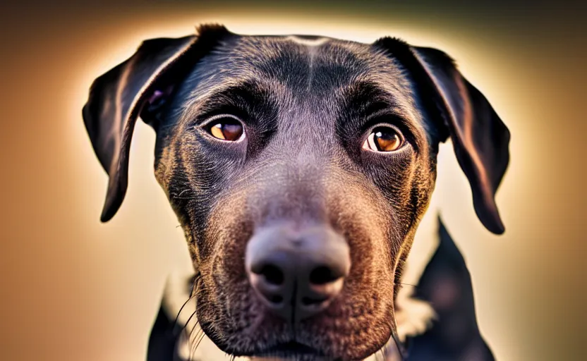 Image similar to portrait of a dog, rim light, beautiful lighting, 8 k