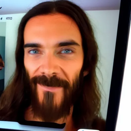 Image similar to video call with Jesus christ