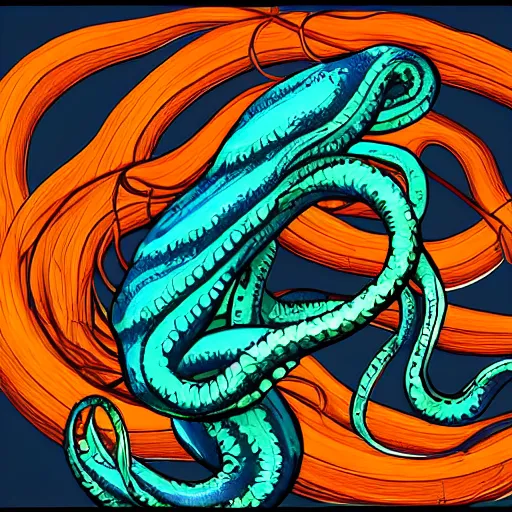 Prompt: kraken arm rising out of the ocean,, trending on artstation, colorful, intricate,