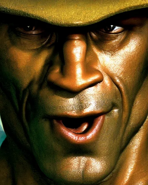 Image similar to film still close - up shot of dwayne johnson as stanley ipkiss from the movie the mask. photographic, photography