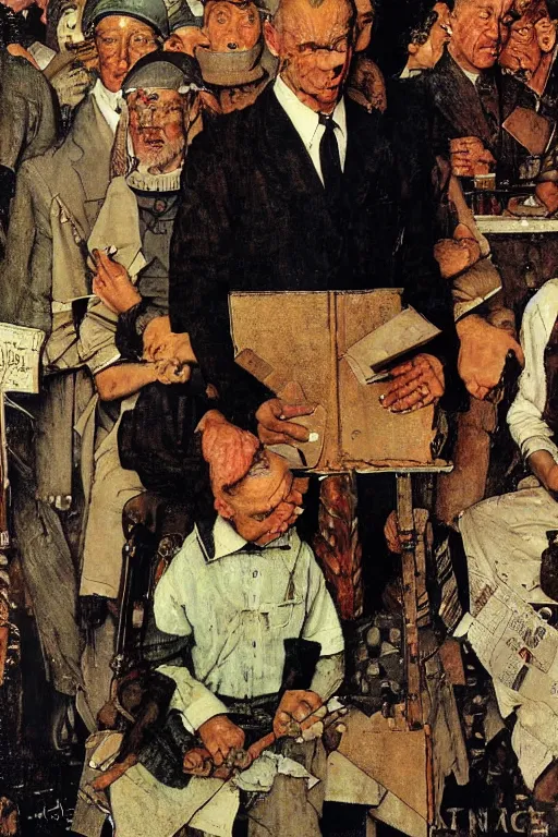 Image similar to Cronemberg painted by Norman Rockwell