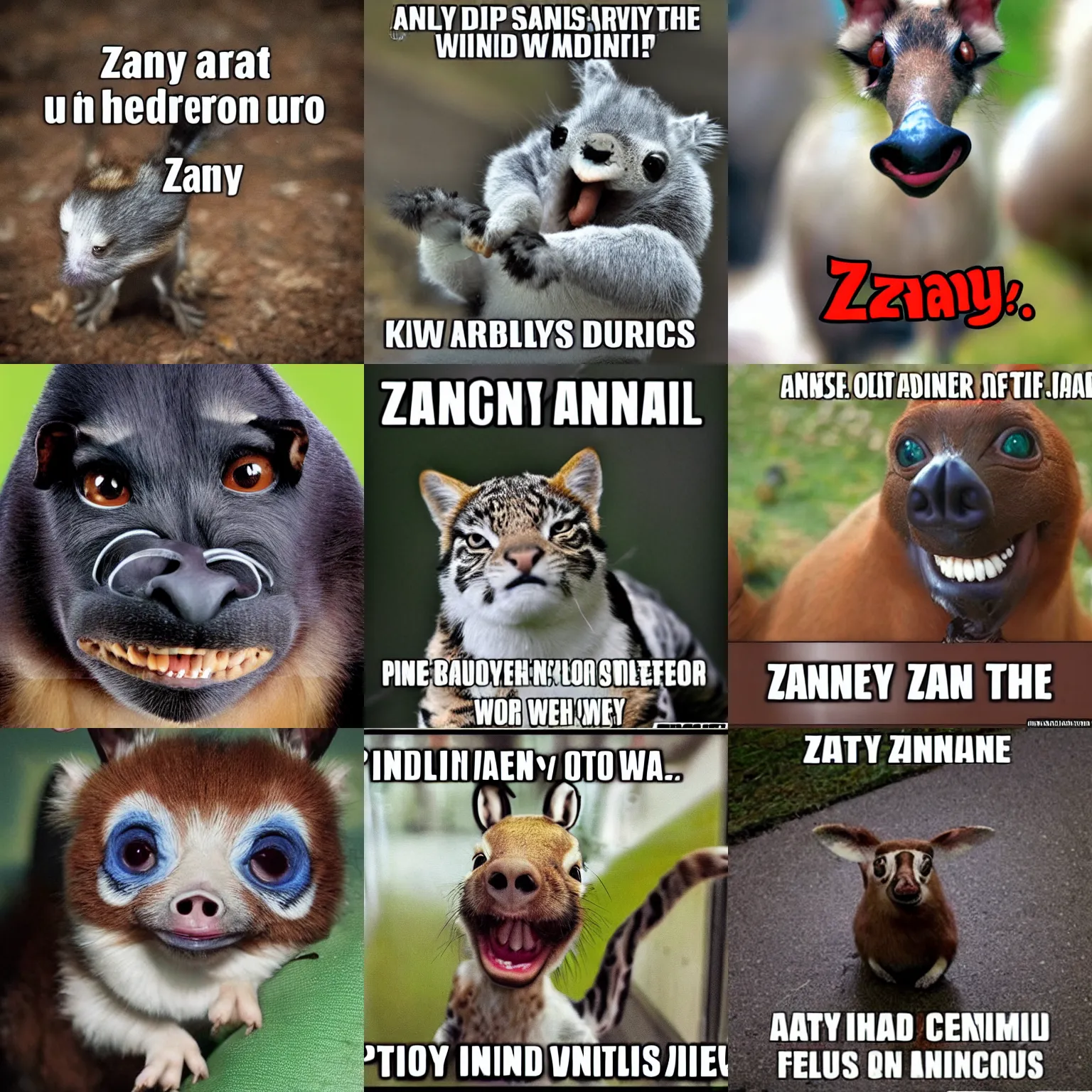 Prompt: zany silly animal