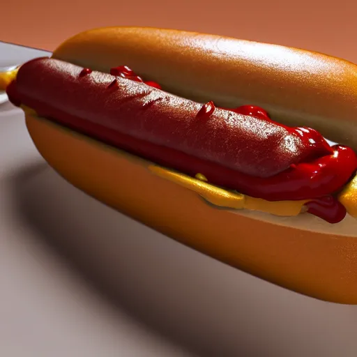 Prompt: cinematic shot a hotdog, hyper realistic, mood lighting, fantasy, detailed face, highly detailed, super realistic, perfect lighting