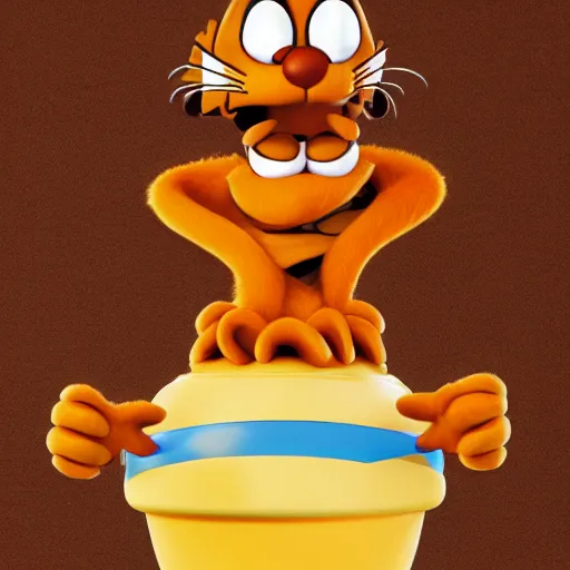 Prompt: garfield from the 4 th dimension