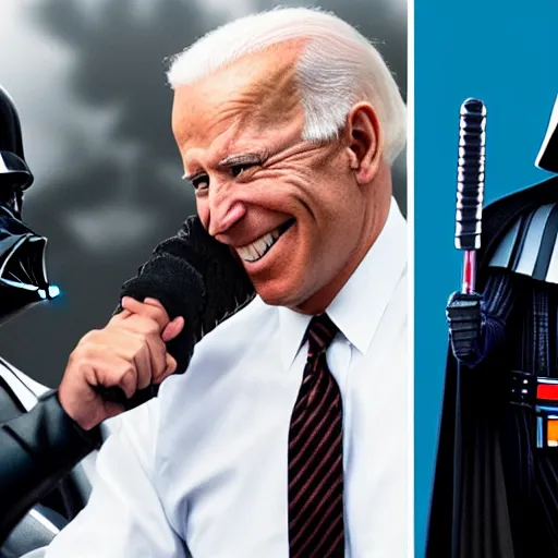 Image similar to darth vader and joe biden