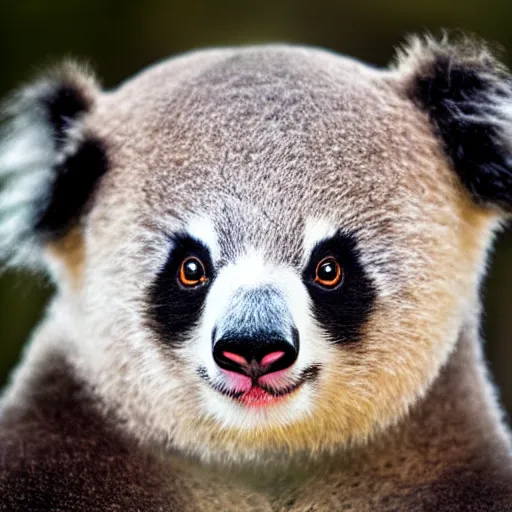 Prompt: poala, a cross between a panda and a koala, cute photograph, f / 1 6, 3 5 mm, award - winning photography, soft lighting
