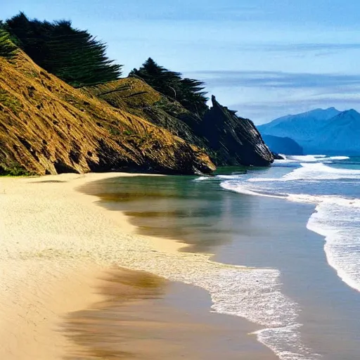 Image similar to Beautiful beach landscape from Lord of the rings New Zealand amazing