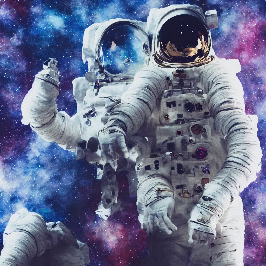 Prompt: astronaut suit, alone fly in deep dark cosmos portrait watercolor dramatic lighting cinematic establishing shot extremely high detail foto