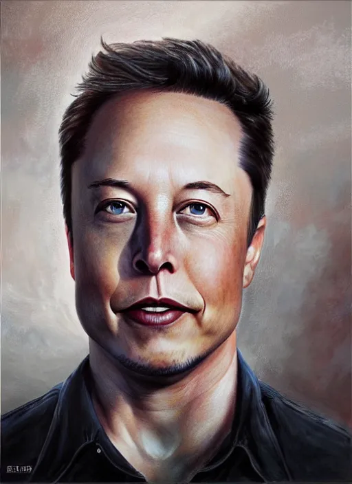 Image similar to ( ( ( portrait of elon musk ) ) ) by ed binkley, spacex, mars mission,