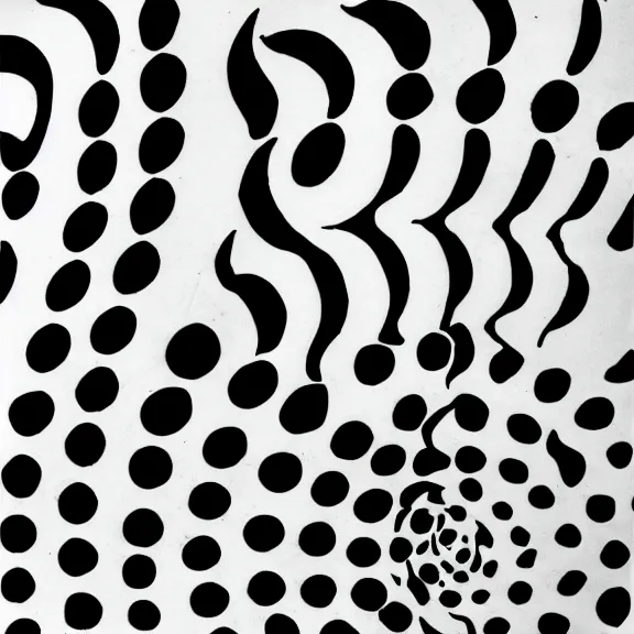 Prompt: black and white op art print of a crescent moon