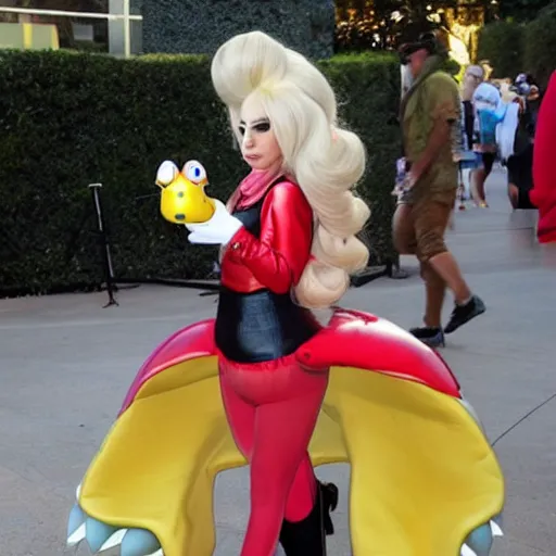 Image similar to lady gaga super mario cosplay