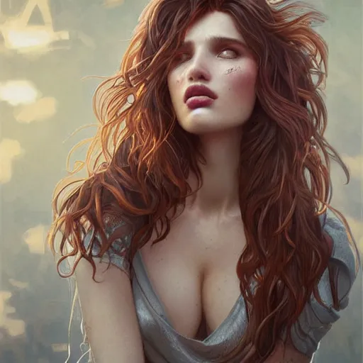 Prompt: ultra realistic illustration, bella thorne messy hair waking up, intricate, elegant, highly detailed, digital painting, artstation, concept art, smooth, sharp focus, illustration, art by artgerm and greg rutkowski and alphonse mucha