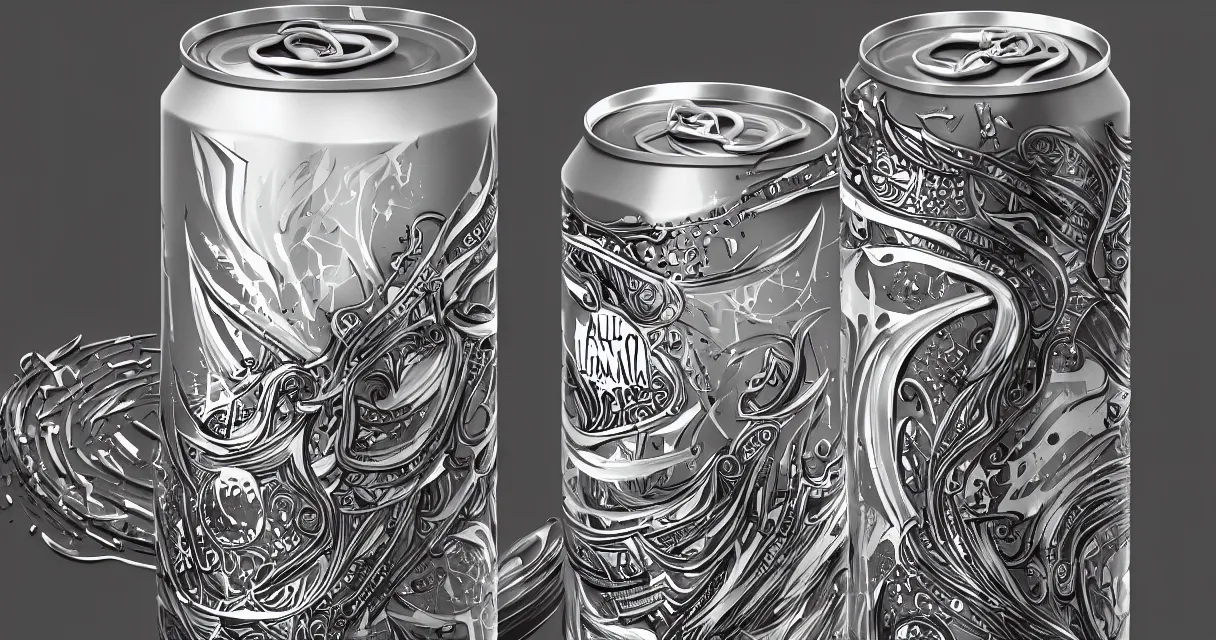 Prompt: aluminian can of monster energy drink, intricate and elegant, highly detailed, digital painting, artstation, concept art, smooth and sharp focus, illustration