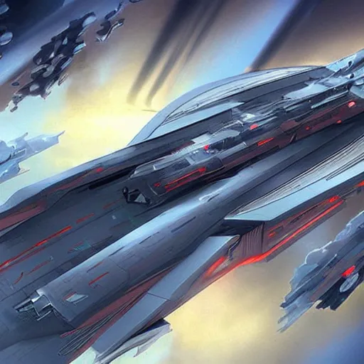 Prompt: a superstar destroyer in warp speed, sci-fi, high detail concept art ::