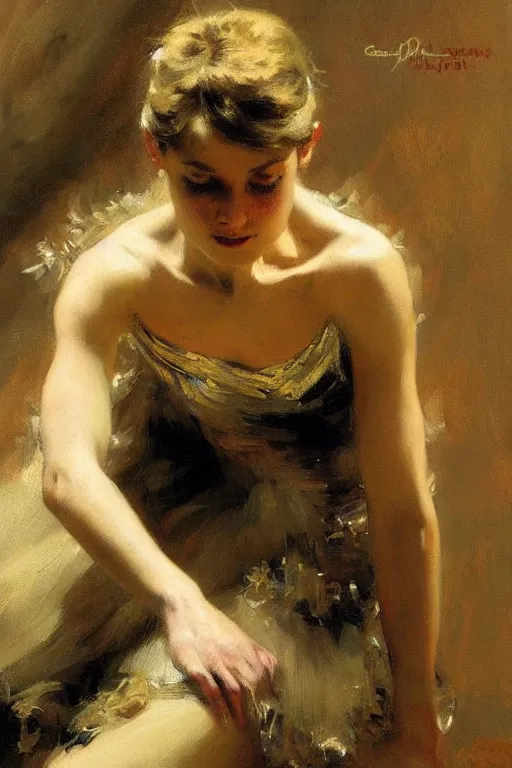 Image similar to ballet dancer, painting by gaston bussiere, craig mullins, j. c. leyendecker